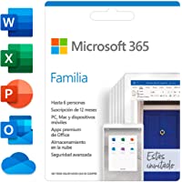 Los mejores  - Microsoft 365 Familia | Suscripción anual | Para 6 PCs o Macs- 6 tabletas incluyendo iPad- Android- o Windows- además de…